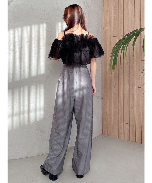 MERCURYDUO（マーキュリーデュオ）の「ピンストライプコルセットタックパンツ（その他パンツ・レディース・ライトグレー/チャコールグレー・SMALL/MEDIUM）」の9枚目の写真
