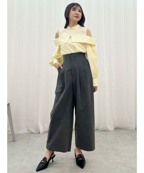 MERCURYDUO（マーキュリーデュオ）の「ピンストライプコルセットタックパンツ（その他パンツ・レディース・ライトグレー/チャコールグレー・SMALL/MEDIUM）」の10枚目の写真