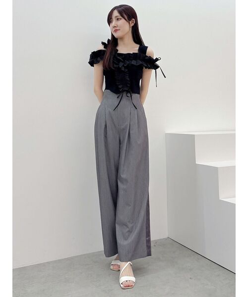 MERCURYDUO（マーキュリーデュオ）の「ピンストライプコルセットタックパンツ（その他パンツ・レディース・ライトグレー/チャコールグレー・SMALL/MEDIUM）」の15枚目の写真