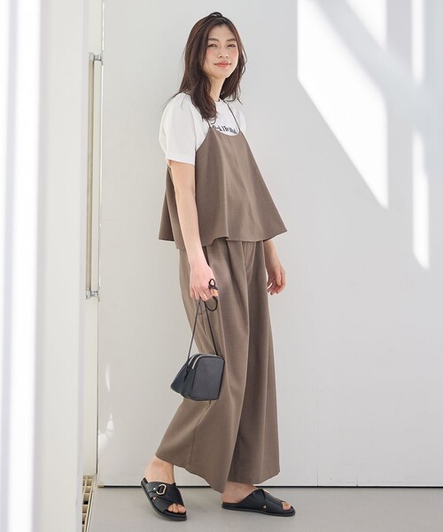 セール】【2SET】テックリネンキャミソール×パンツセットアップ