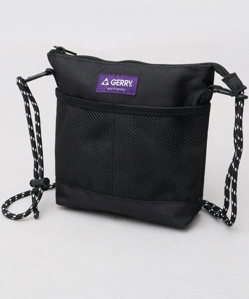 GERRY（ジェリー）の「撥水加工 リサイクルポリエステル（REPREVE） フロントメッシュポケット サコッシュ ミニショルダーバッグ（ショルダーバッグ・メンズ・マルチ/ブラック/ベージュ/グレー・FREE）」の5枚目の写真