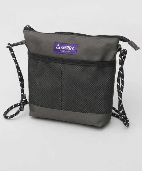 GERRY（ジェリー）の「撥水加工 リサイクルポリエステル（REPREVE） フロントメッシュポケット サコッシュ ミニショルダーバッグ（ショルダーバッグ・メンズ・マルチ/ブラック/ベージュ/グレー・FREE）」の6枚目の写真