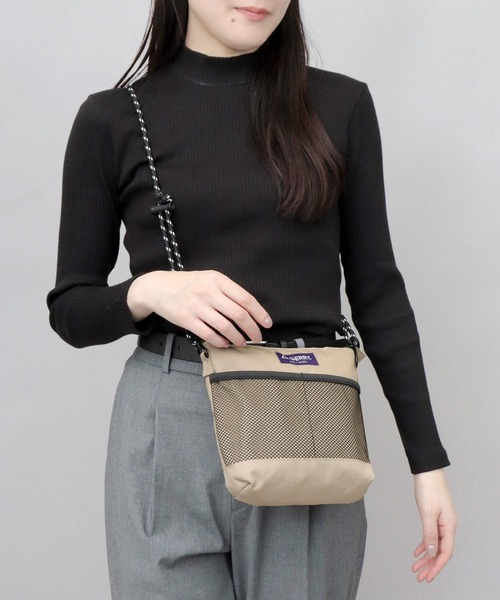 GERRY（ジェリー）の「撥水加工 リサイクルポリエステル（REPREVE） フロントメッシュポケット サコッシュ ミニショルダーバッグ（ショルダーバッグ・メンズ・マルチ/ブラック/ベージュ/グレー・FREE）」の21枚目の写真