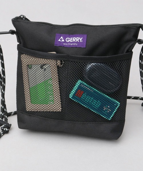 GERRY（ジェリー）の「撥水加工 リサイクルポリエステル（REPREVE） フロントメッシュポケット サコッシュ ミニショルダーバッグ（ショルダーバッグ・メンズ・マルチ/ブラック/ベージュ/グレー・FREE）」の18枚目の写真