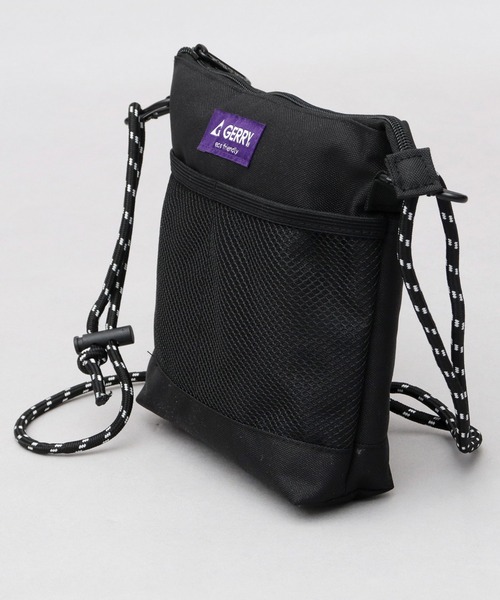 GERRY（ジェリー）の「撥水加工 リサイクルポリエステル（REPREVE） フロントメッシュポケット サコッシュ ミニショルダーバッグ（ショルダーバッグ・メンズ・マルチ/ブラック/ベージュ/グレー・FREE）」の14枚目の写真