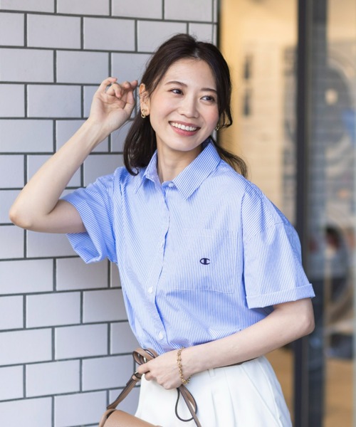 Champion（チャンピオン）の「＜champion/UNDOVE＞【UVカット/イージーケア/接触冷感ウォッシャブル/しわになりにくい/シャツ/サマーシャツ/衿シャツ/チャンピオン/お手軽シャツイージーケアシャツ（シャツ/ブラウス・レディース・ブルー系その他/イエロー/ホワイト・MEDIUM/LARGE/X-LARGE）」の7枚目の写真