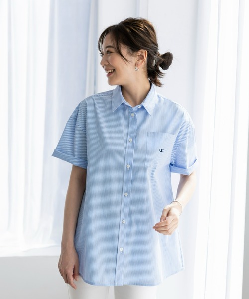 Champion（チャンピオン）の「＜champion/UNDOVE＞【UVカット/イージーケア/接触冷感ウォッシャブル/しわになりにくい/シャツ/サマーシャツ/衿シャツ/チャンピオン/お手軽シャツイージーケアシャツ（シャツ/ブラウス・レディース・ブルー系その他/イエロー/ホワイト・MEDIUM/LARGE/X-LARGE）」の15枚目の写真