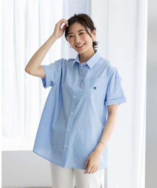 Champion（チャンピオン）の「＜champion/UNDOVE＞【UVカット/イージーケア/接触冷感ウォッシャブル/しわになりにくい/シャツ/サマーシャツ/衿シャツ/チャンピオン/お手軽シャツイージーケアシャツ（シャツ/ブラウス・レディース・ブルー系その他/イエロー/ホワイト・MEDIUM/LARGE/X-LARGE）」の17枚目の写真