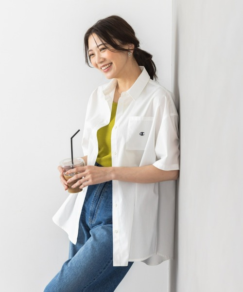 Champion（チャンピオン）の「＜champion/UNDOVE＞【UVカット/イージーケア/接触冷感ウォッシャブル/しわになりにくい/シャツ/サマーシャツ/衿シャツ/チャンピオン/お手軽シャツイージーケアシャツ（シャツ/ブラウス・レディース・ブルー系その他/イエロー/ホワイト・MEDIUM/LARGE/X-LARGE）」の8枚目の写真