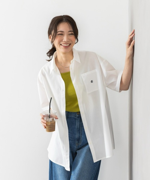 Champion（チャンピオン）の「＜champion/UNDOVE＞【UVカット/イージーケア/接触冷感ウォッシャブル/しわになりにくい/シャツ/サマーシャツ/衿シャツ/チャンピオン/お手軽シャツイージーケアシャツ（シャツ/ブラウス・レディース・ブルー系その他/イエロー/ホワイト・MEDIUM/LARGE/X-LARGE）」の9枚目の写真