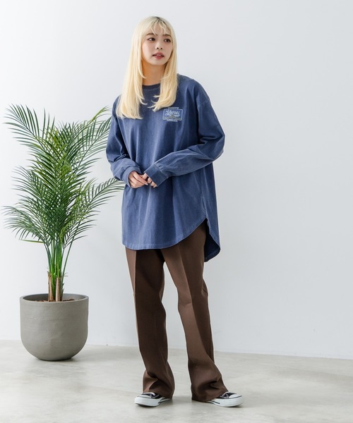 UNDERWRAPS(アンダーラップス)の「【UNDER WRAPS/アンダーラップス】ピグメント加工 バックプリントロンT(Tシャツ/カットソー・レディース・ネイビー/ブラック・LARGE/MEDIUM)」の21枚目の写真