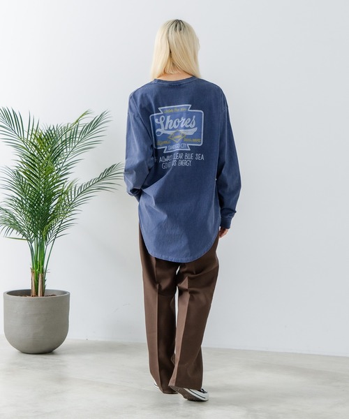UNDERWRAPS(アンダーラップス)の「【UNDER WRAPS/アンダーラップス】ピグメント加工 バックプリントロンT(Tシャツ/カットソー・レディース・ネイビー/ブラック・LARGE/MEDIUM)」の19枚目の写真