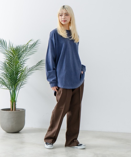 UNDERWRAPS(アンダーラップス)の「【UNDER WRAPS/アンダーラップス】ピグメント加工 バックプリントロンT(Tシャツ/カットソー・レディース・ネイビー/ブラック・LARGE/MEDIUM)」の18枚目の写真