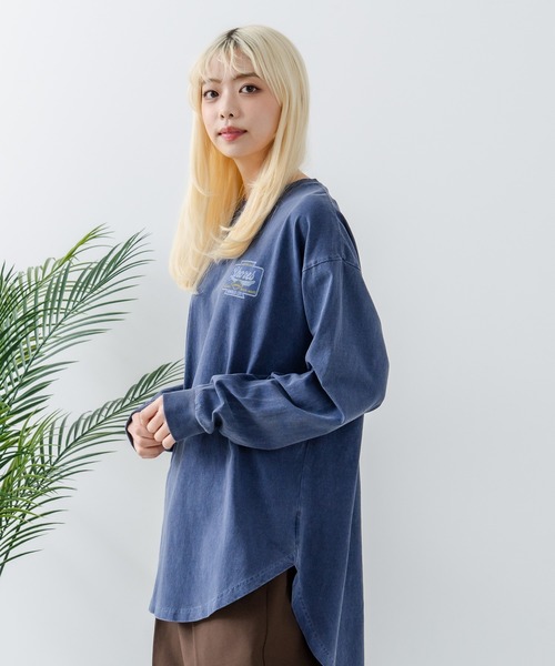 UNDERWRAPS(アンダーラップス)の「【UNDER WRAPS/アンダーラップス】ピグメント加工 バックプリントロンT(Tシャツ/カットソー・レディース・ネイビー/ブラック・LARGE/MEDIUM)」の16枚目の写真
