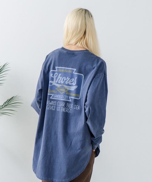 UNDERWRAPS(アンダーラップス)の「【UNDER WRAPS/アンダーラップス】ピグメント加工 バックプリントロンT(Tシャツ/カットソー・レディース・ネイビー/ブラック・LARGE/MEDIUM)」の15枚目の写真