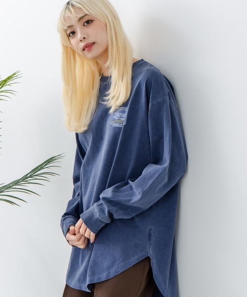 UNDERWRAPS(アンダーラップス)の「【UNDER WRAPS/アンダーラップス】ピグメント加工 バックプリントロンT(Tシャツ/カットソー・レディース・ネイビー/ブラック・LARGE/MEDIUM)」の14枚目の写真