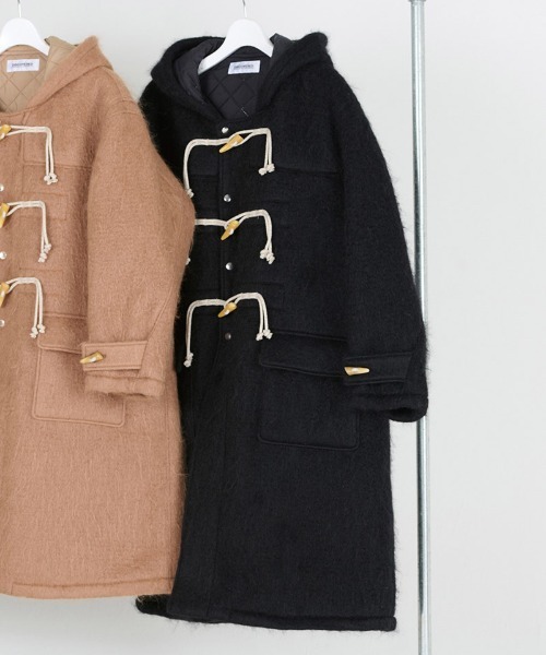 DISCOVERED（ディスカバード）の「mj10643-DEVILS EAR HOODIE SHAGGY DUFFLE COAT ダッフルコート（ダッフルコート・メンズ・ベージュ/ブラック・1/3）」の9枚目の写真