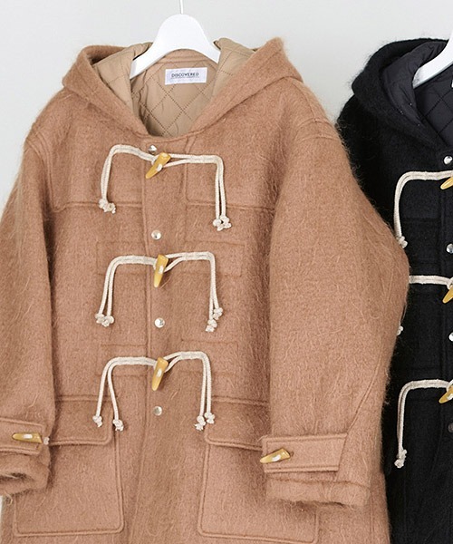 DISCOVERED（ディスカバード）の「mj10643-DEVILS EAR HOODIE SHAGGY DUFFLE COAT ダッフルコート（ダッフルコート・メンズ・ベージュ/ブラック・1/3）」の12枚目の写真