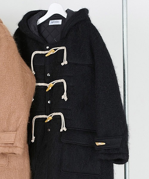 DISCOVERED（ディスカバード）の「mj10643-DEVILS EAR HOODIE SHAGGY DUFFLE COAT ダッフルコート（ダッフルコート・メンズ・ベージュ/ブラック・1/3）」の13枚目の写真