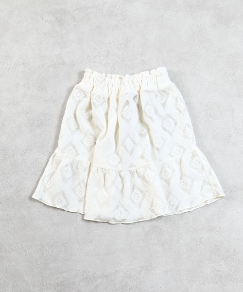 MARKEY'S（マーキーズ）の「レースフリルスカート（スカート・キッズ・ワインレッド/ブラック/オフホワイト・S/M/L/LL）」の2枚目の写真