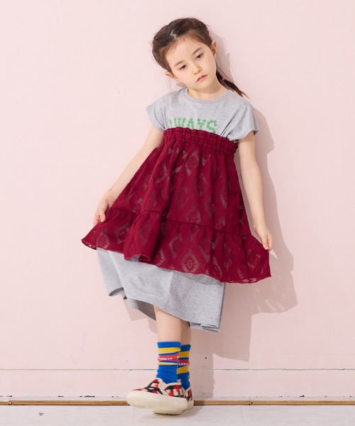 MARKEY'S（マーキーズ）の「レースフリルスカート（スカート・キッズ・ワインレッド/ブラック/オフホワイト・S/M/L/LL）」の3枚目の写真