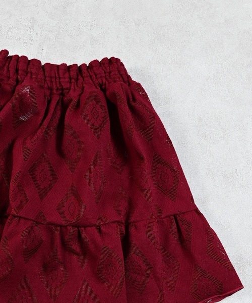MARKEY'S（マーキーズ）の「レースフリルスカート（スカート・キッズ・ワインレッド/ブラック/オフホワイト・S/M/L/LL）」の18枚目の写真