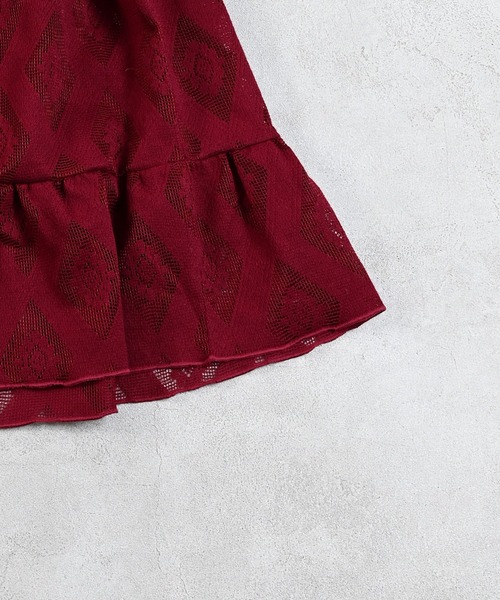 MARKEY'S（マーキーズ）の「レースフリルスカート（スカート・キッズ・ワインレッド/ブラック/オフホワイト・S/M/L/LL）」の19枚目の写真