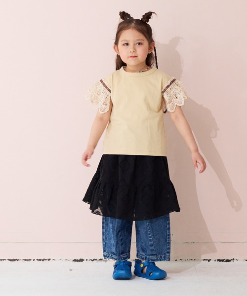 MARKEY'S（マーキーズ）の「レースフリルスカート（スカート・キッズ・ワインレッド/ブラック/オフホワイト・S/M/L/LL）」の9枚目の写真