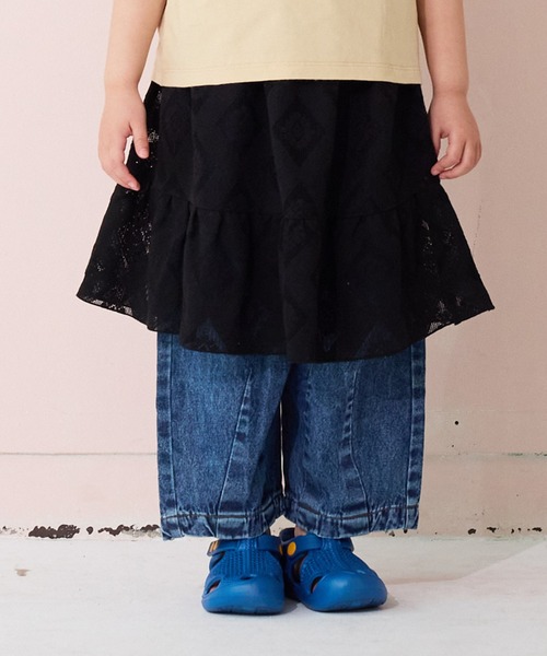 MARKEY'S（マーキーズ）の「レースフリルスカート（スカート・キッズ・ワインレッド/ブラック/オフホワイト・S/M/L/LL）」の7枚目の写真