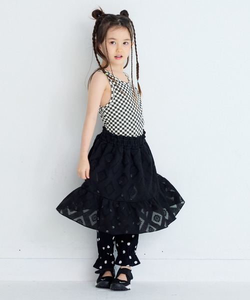 MARKEY'S（マーキーズ）の「レースフリルスカート（スカート・キッズ・ワインレッド/ブラック/オフホワイト・S/M/L/LL）」の4枚目の写真