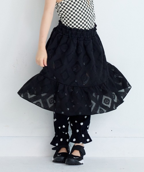 MARKEY'S（マーキーズ）の「レースフリルスカート（スカート・キッズ・ワインレッド/ブラック/オフホワイト・S/M/L/LL）」の5枚目の写真