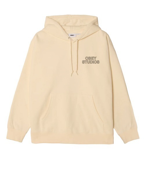 OBEY（オベイ）の「OBEY OBEY STUDIOS PALETTE（オベイ スタジオ パレット プルオーバー）（パーカー・メンズ・ベージュ系/ブラック・MEDIUM/LARGE/X-LARGE）」の4枚目の写真