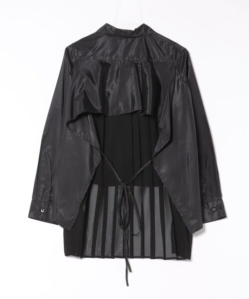 ヴェルソー VERSEAU バックプリーツドッキングシャツ （黒） バックプリーツドッキングシャツ（シャツ/ブラウス）｜VERSEAU