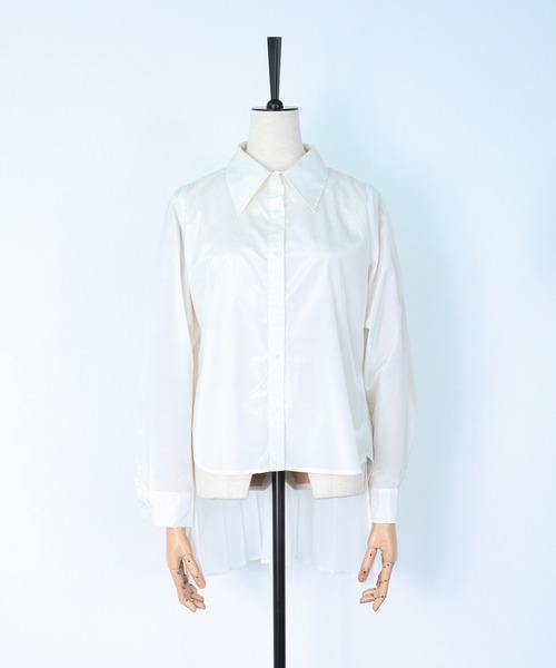 ヴェルソー VERSEAU バックプリーツドッキングシャツ （シロ） バックプリーツドッキングシャツ（シャツ/ブラウス）｜VERSEAU