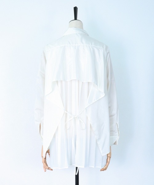 ヴェルソー VERSEAU バックプリーツドッキングシャツ （シロ） セール】 バックプリーツドッキングシャツ （シャツ・ブラウス