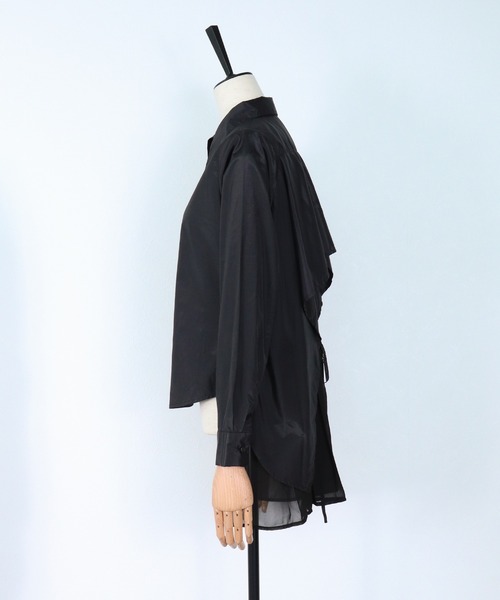 ヴェルソー VERSEAU バックプリーツドッキングシャツ （黒） セール】 バックプリーツドッキングシャツ （シャツ・ブラウス