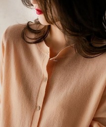 Forcement（フォースメント）の「【もちもち高見え】上品＆柔らか着心地　金ボタンUネック大人ニットカーディガン（カーディガン/ボレロ）」