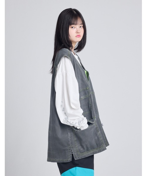 Little sunny bite(リトルサニーバイト)の「【8】【it】【Little sunny bite】twill vest(ベスト・レディース・ピンク/ブルー/ブラック・MEDIUM/SMALL)」の4枚目の写真