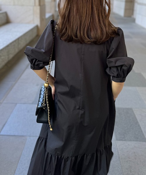 ST.ROONEY（セントルーニー）の「ボウタイティアードワンピース【低身長・小柄女性向け】（ワンピース・レディース・ブラック/ネイビー/ベージュ・XS）」の11枚目の写真