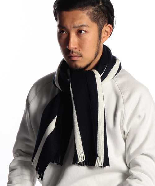 B:MING by BEAMS(ビーミングバイビームス)の「ビーミング by ビームス / アイビーマフラー(マフラー・メンズ・ワイン/グリーン/サックスブルー/ネイビー・ONE SIZE)」の2枚目の写真