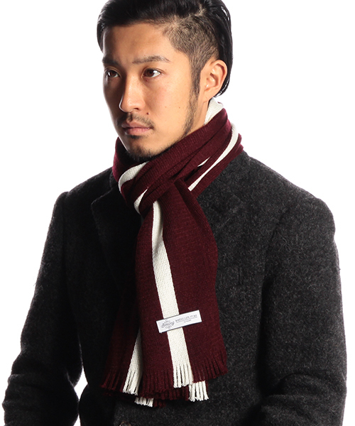 B:MING by BEAMS(ビーミングバイビームス)の「ビーミング by ビームス / アイビーマフラー(マフラー・メンズ・ワイン/グリーン/サックスブルー/ネイビー・ONE SIZE)」の4枚目の写真