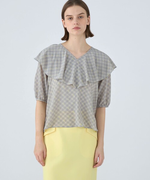 BALLSEY(ボールジィ)の「BBタイポグラフィプリント フロンタブルブラウス(シャツ/ブラウス・レディース・ブラック系その他/グレー系その他・36)」の11枚目の写真