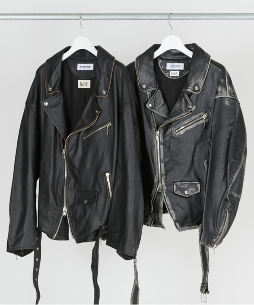 DISCOVERED(ディスカバード)の「DISCOVERED LEATHER W RIDERS BLOUSON(ライダースジャケット・メンズ・ブラウン/ブラック・1/3)」の2枚目の写真