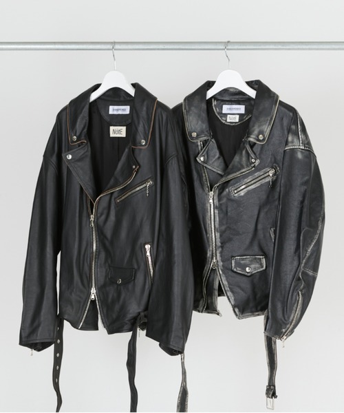 DISCOVERED(ディスカバード)の「DISCOVERED LEATHER W RIDERS BLOUSON(ライダースジャケット・メンズ・ブラウン/ブラック・1/3)」の3枚目の写真