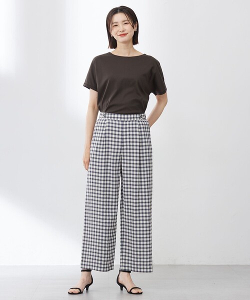 J.PRESS（ジェイプレス）の「【洗える】アセVisギンガム イージー パンツ（その他パンツ・レディース・ネイビー系5/グレー系5・7/11/9）」の5枚目の写真
