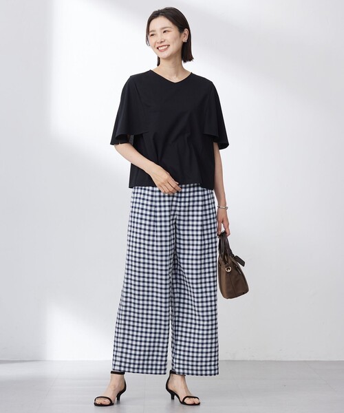 J.PRESS（ジェイプレス）の「【洗える】アセVisギンガム イージー パンツ（その他パンツ・レディース・ネイビー系5/グレー系5・7/11/9）」の9枚目の写真