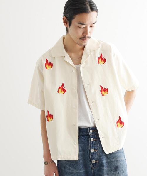 tk.TAKEO KIKUCHI(ティーケータケオキクチ)の「◆K’PJT by AYUTA 『炎刺繍シャツ』(シャツ/ブラウス・メンズ・ブラック系/ホワイト系3・03/02)」の9枚目の写真