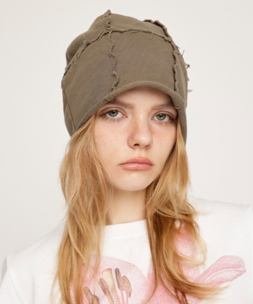 SLY(スライ)の「CRASH SWEAT BEANIE クラッシュ スウェット ビーニー(ニットキャップ/ビーニー・レディース・ブラック/カーキ・FREE)」の7枚目の写真