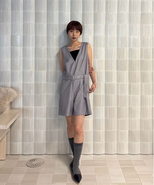 【送料込】 REFINE SHORT ALL IN ONE（つなぎ/オールインワン）｜Ameri ワンピース