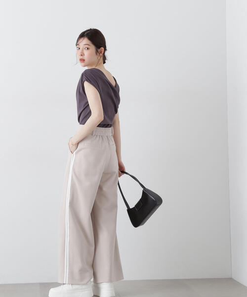 PROPORTION BODY DRESSING(プロポーションボディドレッシング)の「前後2wayアシメテレコ / 1215160404(Tシャツ/カットソー・レディース・ダークグレー/ホワイト/ブルー・FREE)」の7枚目の写真